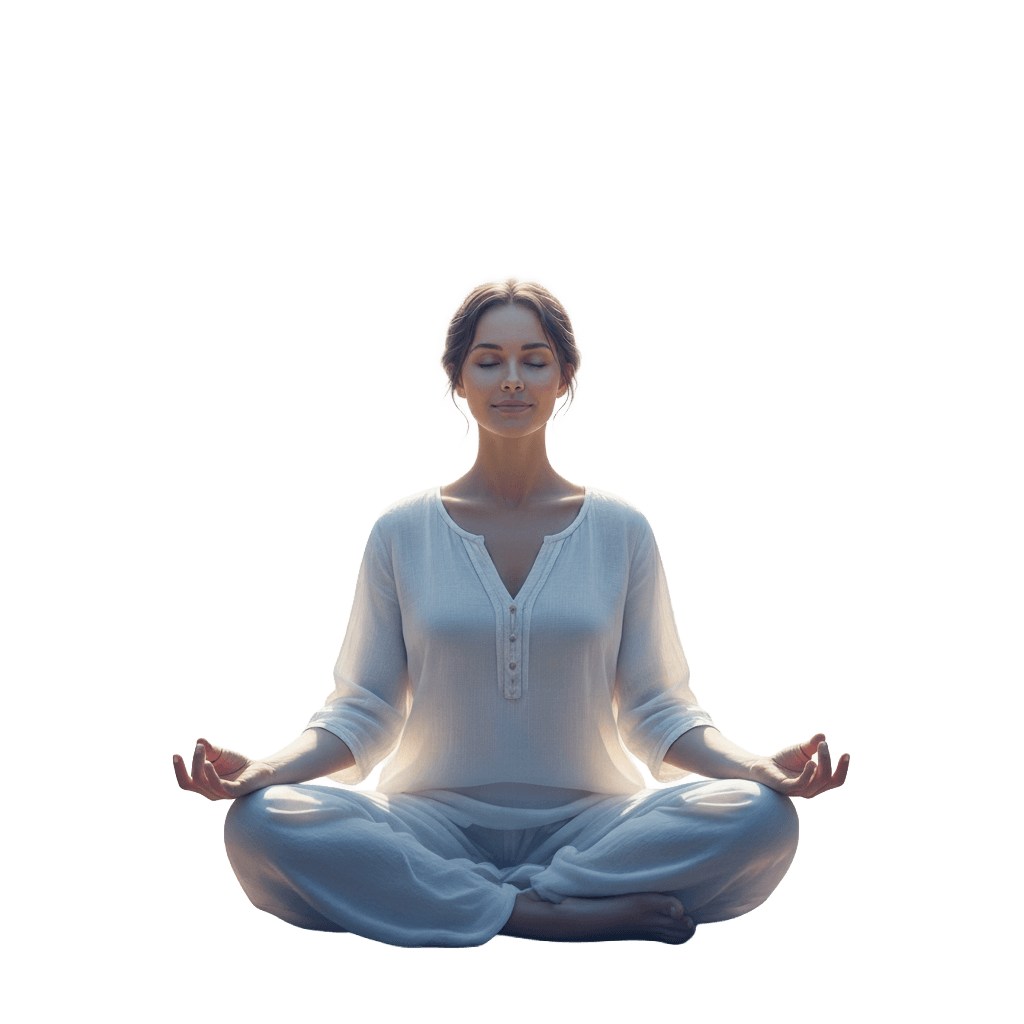 Woman meditating in lotus pose